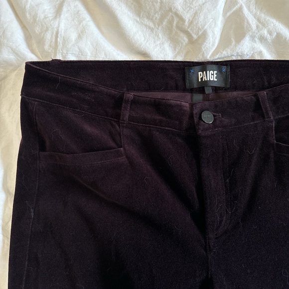 PAIGE purple velvet pants - Picture 1 of 4